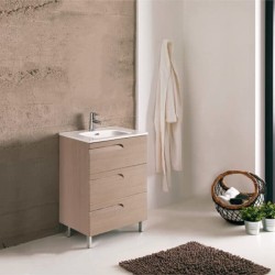 Gabinete Vitale Drift Wood con Lavabo Orbis 81cm x 46cm Esbaño 90363