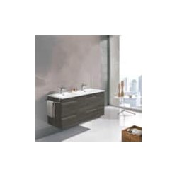 Gabinete Volado Doble Vitale Bodega Gray con Lavabo Orbis 120cm x 45cm Esbaño 90211