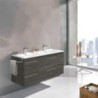 Gabinete Volado Doble Vitale Bodega Gray con Lavabo Orbis 120cm x 45cm Esbaño 90211