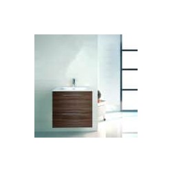 Gabinete Volado Easy Nogal Terracota con Lavabo Orbis 61cm x 46cm Esbaño 90308