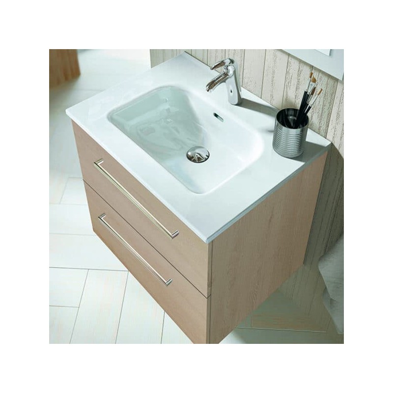 Gabinete Volado Easy Roble Provenzal con Lavabo Orbis 61cm x 46cm Esbaño 90369