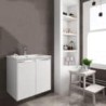 Gabinete Volado Style Lacado Brillo Blanco con Lavabo Orbis 61cm x 46cm Esbaño 90347