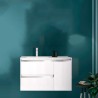 Gabinete Volado Style Lacado Brillo Blanco con Lavabo Orbis 91cm x 46cm Esbaño 90353