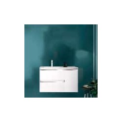 Gabinete Volado Style Lacado Brillo Blanco con Lavabo Orbis 91cm x 46cm Esbaño 90353