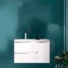Gabinete Volado Style Lacado Brillo Blanco con Lavabo Orbis 91cm x 46cm Esbaño 90353