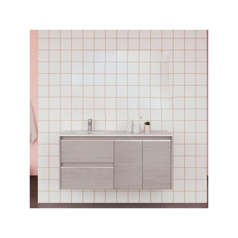 Gabinete Volado Style Melamina Nuuk con Lavabo Orbis 121cm x 46cm Esbaño 90374