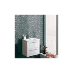 Gabinete Volado Urban Pack Lacado Brillo Blanco (2 cajones) con Lavabo Spirit 51cm x 40cm Esbaño 90329
