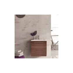 Gabinete Volado Urban Pack Nogal Terracota (2 puertas) con Lavabo Spirit 51cm x 40cm Esbaño 90328