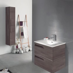 Gabinete Volado Vitale Bodega Gray con Lavabo Orbis 81cm x 46cm Esbaño 90108