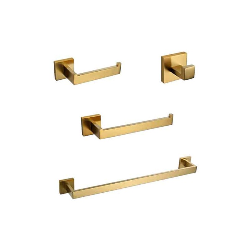 Juego de Accesorios Brushed Gold 4 Piezas ROW Tecnobath TB43.030BG