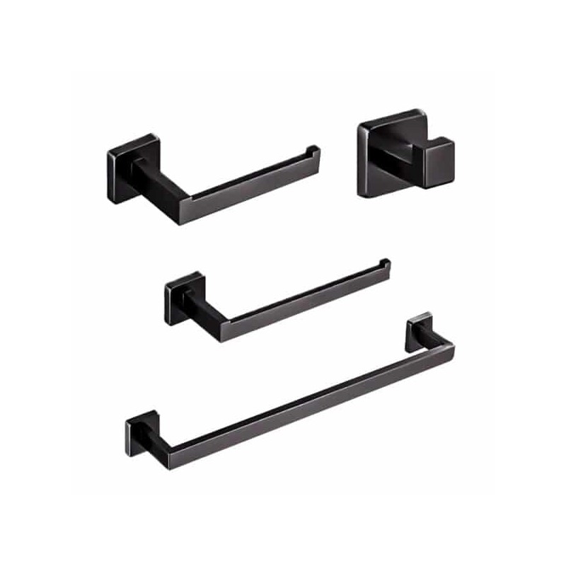 Juego de Accesorios Gris Oxford 4 Piezas ROW Tecnobath TB42.030GM