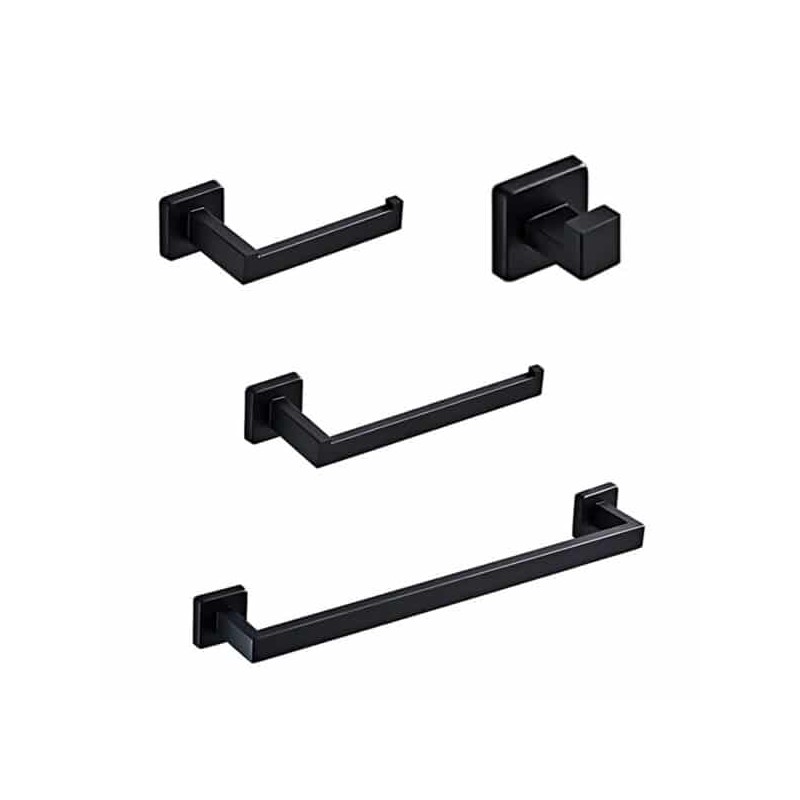 Juego de Accesorios Negro Mate 4 Piezas ROW Tecnobath TB41.030NEGRO