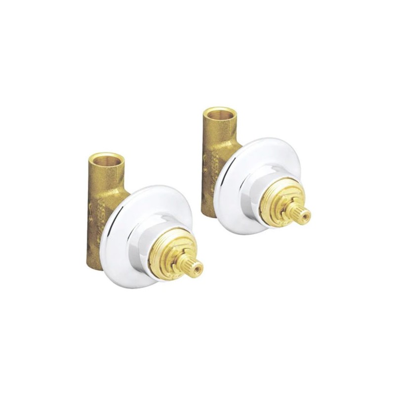 Juego de Ensambles de Empotrar para Regadera de Soldar Valvex de Compresión Con Chapetones E-61 Helvex