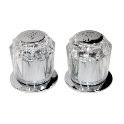 Juego de Manerales Acrilico Cristal con Chapetón Metalflu 14665