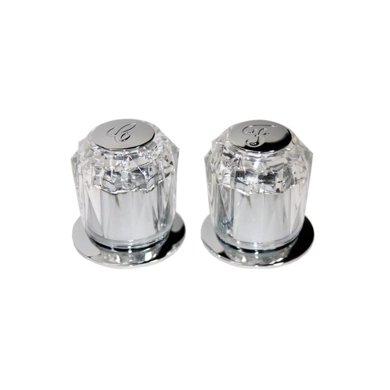 Juego de Manerales Acrilico Cristal con Chapetón Metalflu 14665