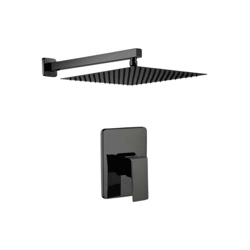Juego de Regadera y Monomando Empotrable Tetra Black Valmex CE05.101NEGRO