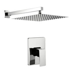 Juego de Regadera y Monomando Empotrable Tetra Chrome Valmex CE06.101