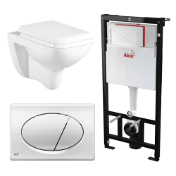 Kit Tanque Oculto A101, Taza Suspendida WC-014 y Pulsador M71 Tecnobath-Alcaplast PWCS13-SADRO