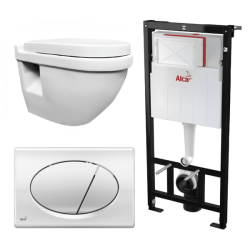 Kit Tanque Oculto A101, Taza Suspendida WC010 y Pulsador M71 Tecnobath-Alcaplast PWCS9-SADRO