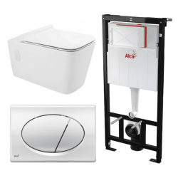 Kit Tanque Oculto A101, Taza Suspendida WC011 y Pulsador M71 Tecnobath-Alcaplast PWCS8-SADRO