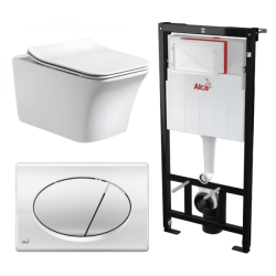 Kit Tanque Oculto A101, Taza Suspendida WC012 y Pulsador M71 Tecnobath-Alcaplast PWCS14-SADRO