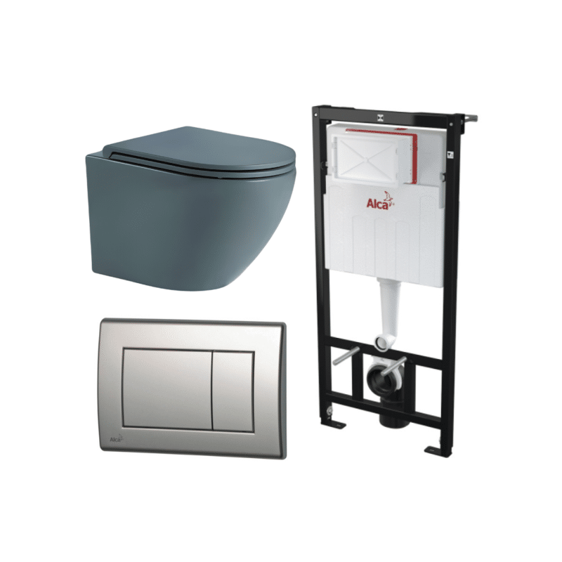 Kit Tanque Oculto A101, Taza Suspendida WC15GO y Pulsador M272 Tecnobath-Alcaplast PWCS21-SADRO