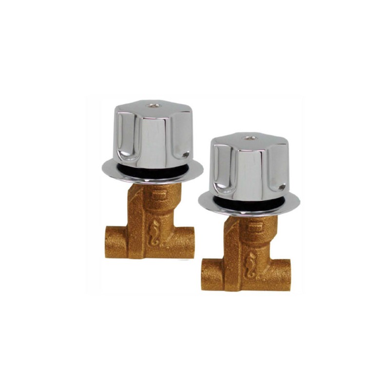 Llave de Empotrar Soldable para Regadera con Manerales y Chapetón (Juego) Rugo 35-I