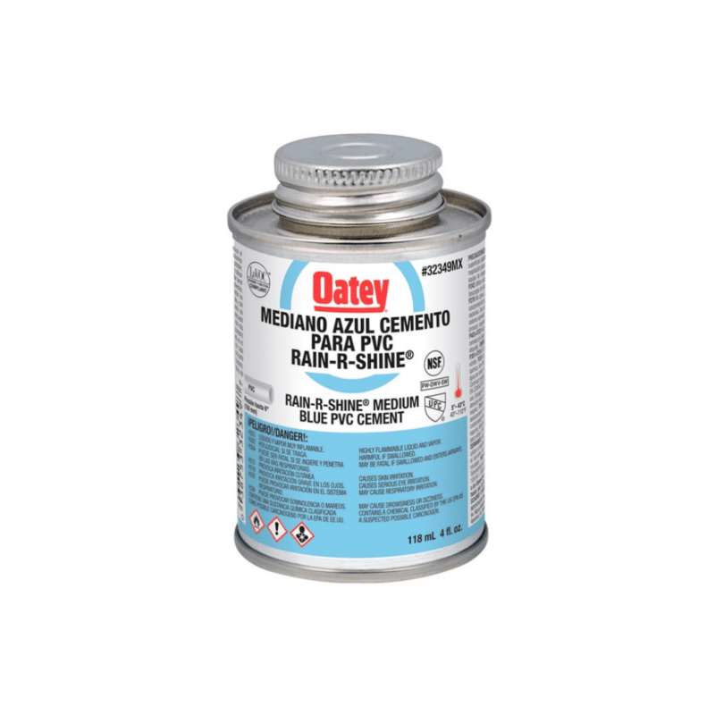 Cemento para PVC Azul Rain-R-Shine Oatey 118ml (4 Oz) 32349MX