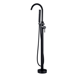 Llave de Piso para Tina con Regadera de Mano Negro Mate Tecnobath TB15.412NEGRO