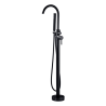 Llave de Piso para Tina con Regadera de Mano Negro Mate Tecnobath TB15.412NEGRO