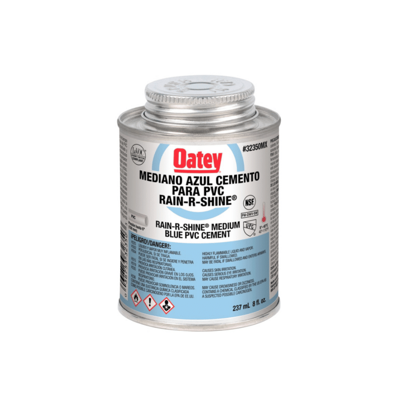 Cemento para PVC Azul Rain-R-Shine Oatey 237ml (8 Oz) 32350MX