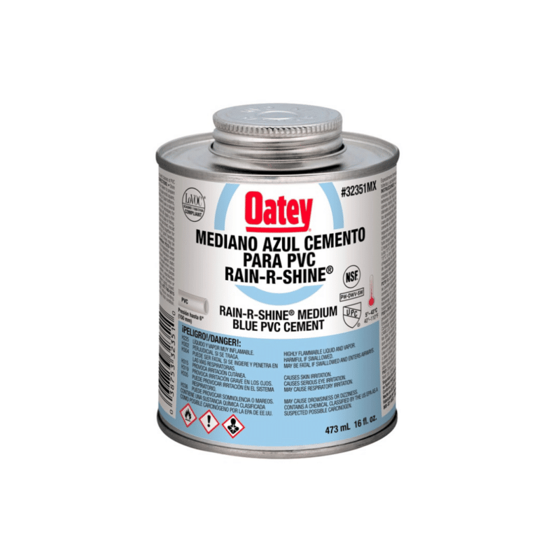 Cemento para PVC Azul Rain-R-Shine Oatey 473ml (16 Oz) 32351MX