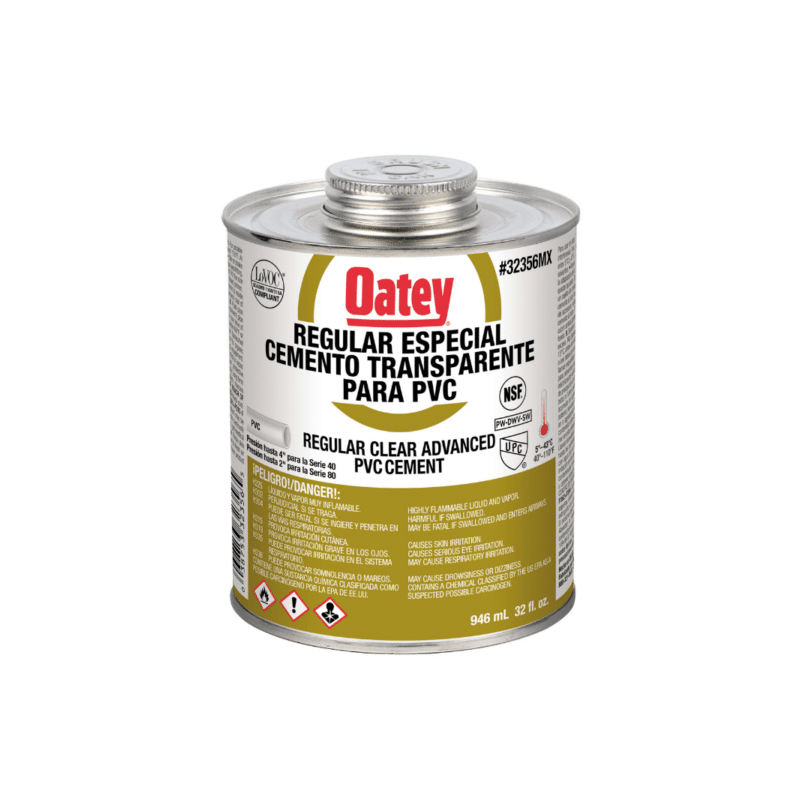 Cemento Transparente para PVC 946ml (32 Oz) Oatey 32356MX