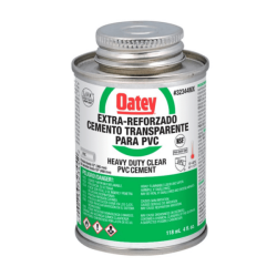 Cemento Transparente para PVC Extra Reforzado Oatey 118ml (4 Oz) 32344MX