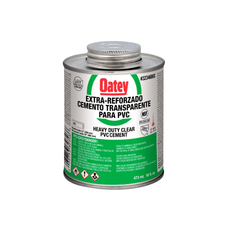 Cemento Transparente para PVC Extra Reforzado Oatey 473ml (16 Oz) 32346MX