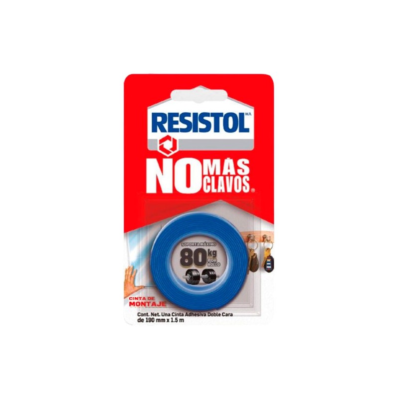 Cinta de Montaje Doble Cara, No Mas Clavos 80kg Resistol