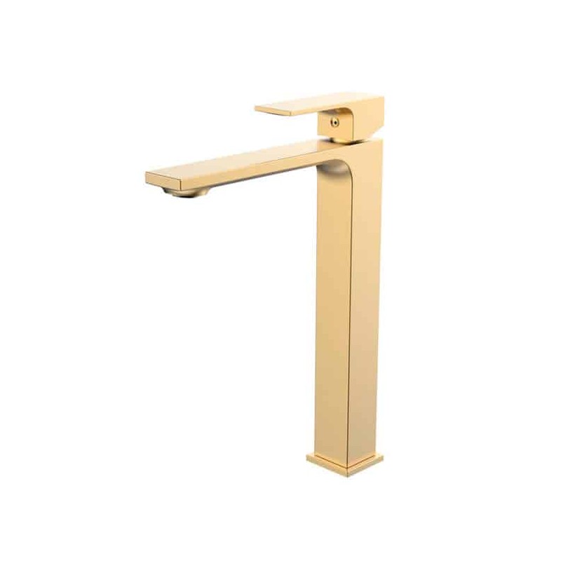 Monomando Alto para Lavabo Brushed Gold ROW 30cm Tecnobath TB43.031BG