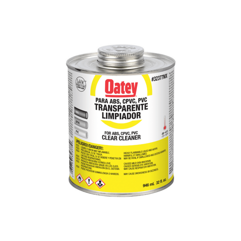 Limpiador Transparente para ABS, CPVC y PVC 946ml (32 Oz) Oatey 32377MX