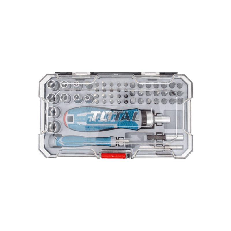 Desarmador Tipo Matraca con Puntas y Dados 55 Piezas Total 619406