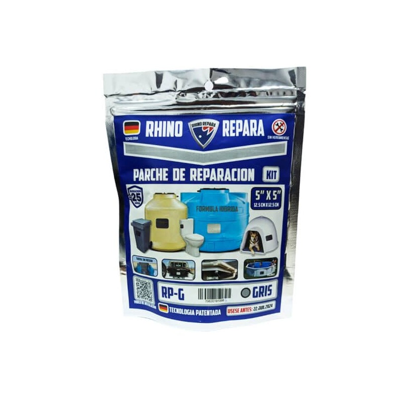 Parche de Reparación Multiusos 5? X 5? Gris Rhino Repara RP-G