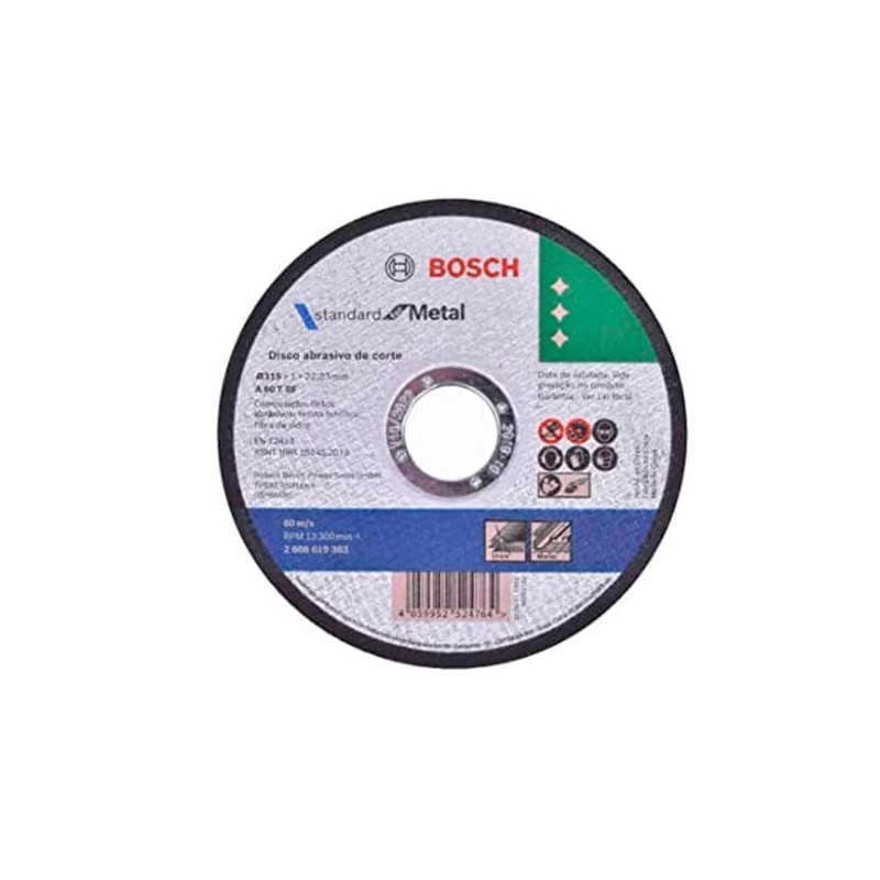 Disco Abrasivo de Corte Estándar Metal Corte Recto 4-1/2? Bosch 2608619383