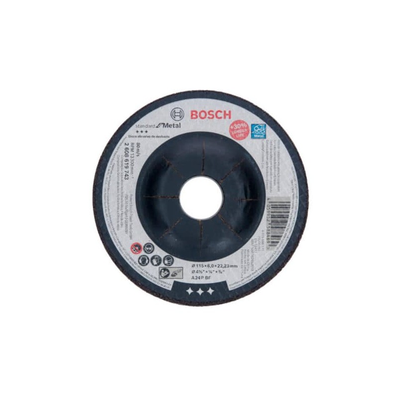Disco Abrasivo de Desbaste Estándar  Metal Centro Deprimido 4-1/2? Bosch 2608619743