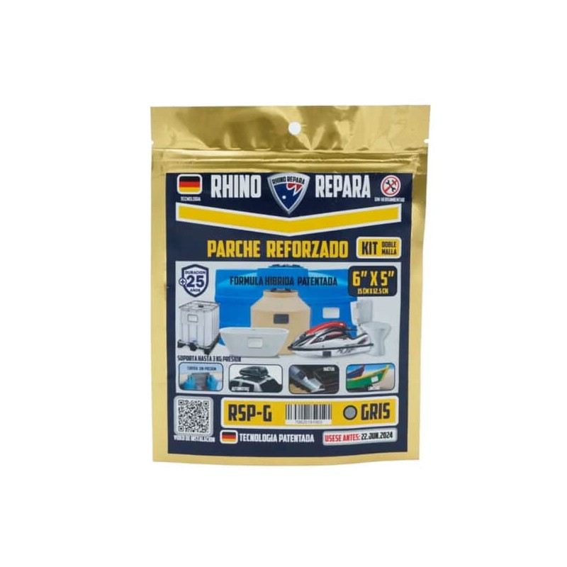 Parche de Reparación Multiusos Reforzado 6? X 5? Gris Rhino Repara RSP-G