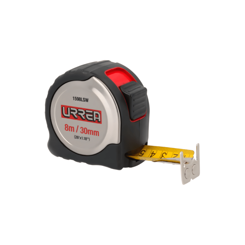 Flexómetro con Carcasa de Acero Inoxidable 8 Metros Urrea 1598LSW