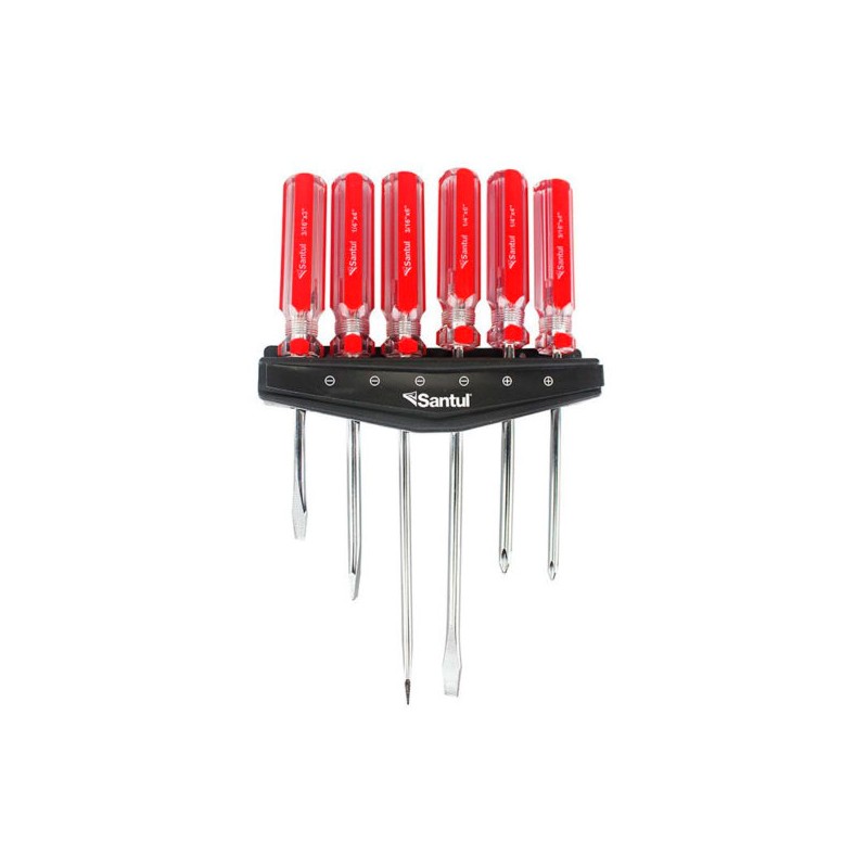 Juego de 6 Desarmadores de Mango de PVC Santul 8712