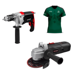 Kit de Rotomartillo 850W RM812E + Mini Esmeriladora Angular 900W 4-1/2? EA804 + Jersey Temático Urrea