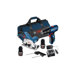 Kit Rotomartillo Inalámbrico GSB 120-LI de 3/8? 12V + Sierra Circular Inalámbrica GKS 12V-26 de 85mm 12V + Kit 2 Baterías 12V y 