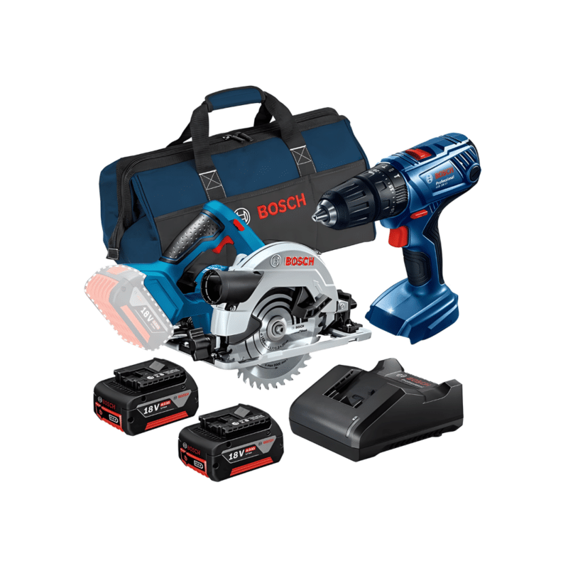 Kit Rotomartillo Inalámbrico GSB 180-LI de 1/2? 18V + Sierra Circular Inalámbrica GKS 18V-57 de 165mm 18V + Kit 2 Baterías 18V y