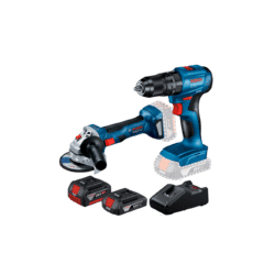 Kit Rotomartillo Inalámbrico GSB 185-LI de 1/2? 18V + Esmeril Angular Inalámbrico Brushless GWS 180-LI de 5? 18V + Kit 2 Batería