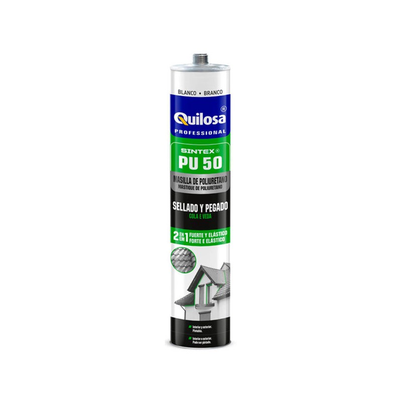Sellador Adhesivo de Poliuretano Blanco 300ml Quilosa Sintex PU-50